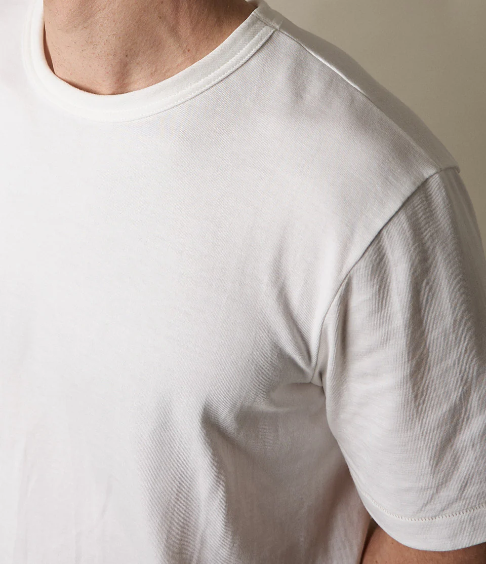 214 Loopwheeled Relaxed Fit Midweight T Shirt - White - Image 4
