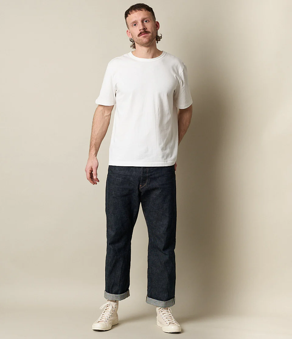 214 Loopwheeled Relaxed Fit Midweight T Shirt - White - Image 6