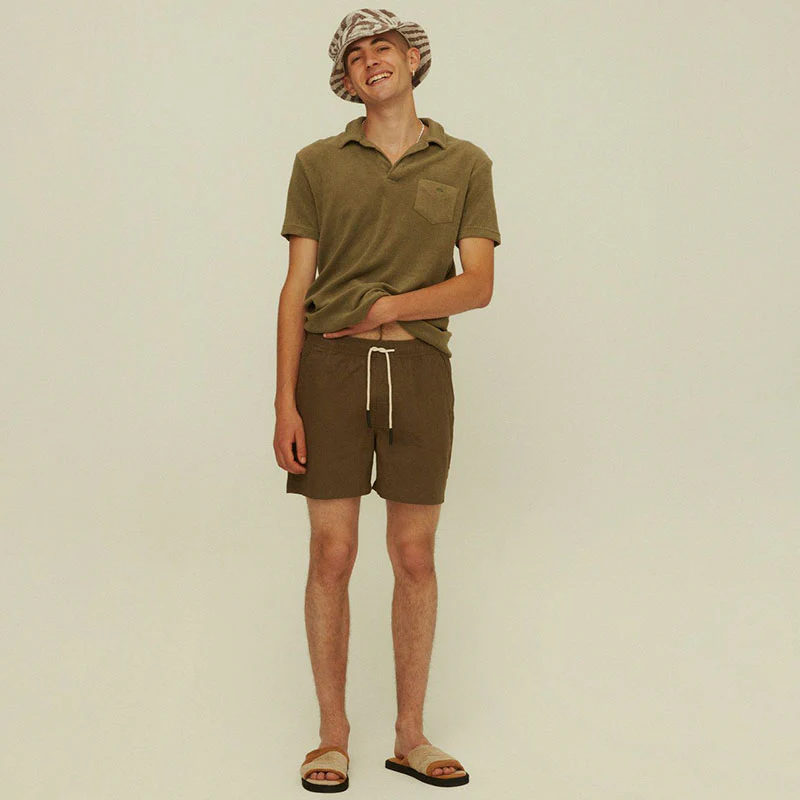 Linen Shorts - Army - Image 3